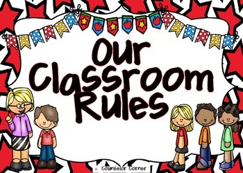 Our Classroom Rules Poster Set Bright Stars by Counselor Corner