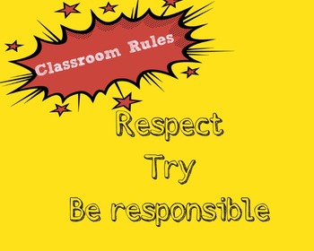 Classroom Rules Poster and Instructions