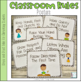 Classroom Rules Posters Dots or Chevron