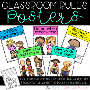 Classroom Rules Posters by Primary Cornerstone | TpT