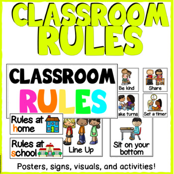 Preview of Classroom Rules Posters, Activities, and Printables