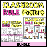 Classroom Rules Posters BUNDLE - Color and Black & White Versions
