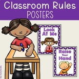 Classroom Rules Posters with Visuals (Kindergarten Rules &
