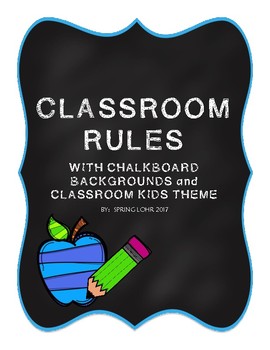 Classroom Rules Posters Chalkboard And Classroom Kids Theme By