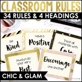 Classroom Rules and Expectations Posters - Chic & Glam Cla