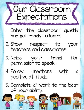 Classroom Rules Posters - Classroom Expectations Posters with Handout