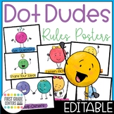 Classroom Rules Posters Dot Dudes Editable