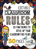 Classroom Rules Posters (EDITABLE) - 50 Posters - 10 Fun E