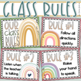 Classroom Rules Posters EDITABLE Back to School Boho Moder