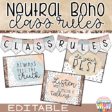 Classroom Rules Posters Editable Boho Classroom Decor Neut