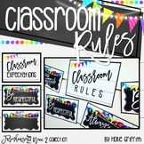 Classroom Rules Posters {Editable} - Farmhouse Flair NEON 2