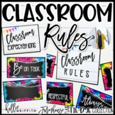 Classroom Rules Posters {Editable} Farmhouse Flair Tie-Dye