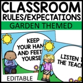 Classroom Rules Posters Garden Themed Editable