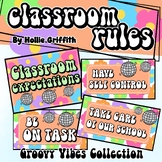 Classroom Rules Posters | Groovy Vibes Retro Classroom Decor