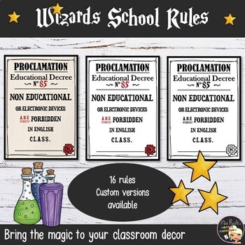 Preview of Wizards Theme Classroom Decor Rules