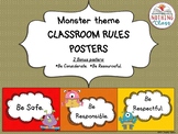 Classroom Rules Posters-Monster Theme