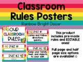 Classroom Rules Posters - Rainbow Bright Decor Bundle