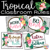 Classroom Rules Posters Tropical Classroom Decor Theme