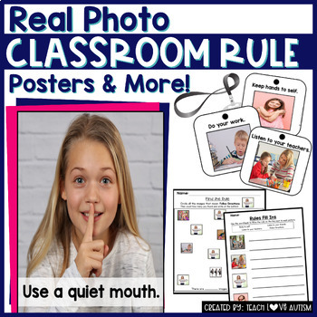 Preview of Classroom Rules Posters Visuals and Worksheets