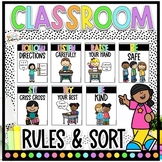 Classroom Rules Posters and Pocket Chart Sort