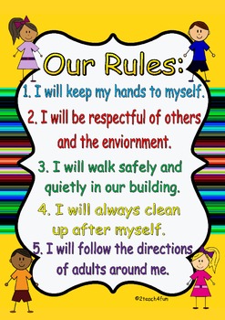 classroom rules posters child friendly or owls includes blank posters