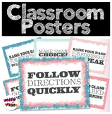 Classroom Rules Posters in Splotch Border | Posters and Template