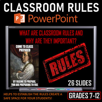 Preview of Classroom Procedures and Expectations [Editable] PowerPoint – Grades 7-12