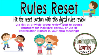 Preview of Classroom Rules Review with Self Checking Google Slides PBIS