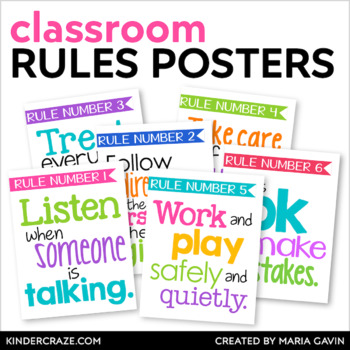 Preview of Classroom Rules Posters - Class Rules & Expectations - Classroom Decoration Set