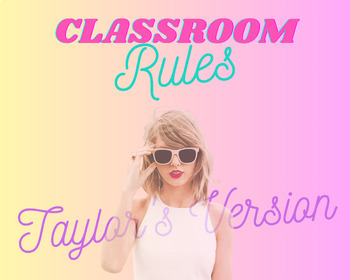 Preview of Taylor Swift Classroom Rules Taylor's Version Decor, Management, Bulletin Board