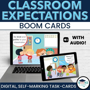 Preview of Classroom Rules and Behavior Expectations BOOM CARDS