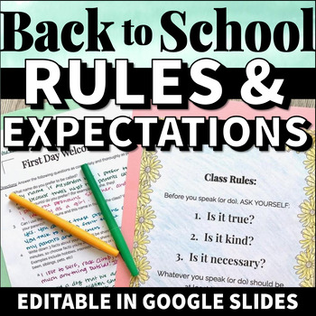 Preview of Classroom Rules and Expectations Slides: Middle & High School Classroom Rules