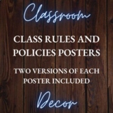 Classroom Rules and Policies Posters - Back to School Clas