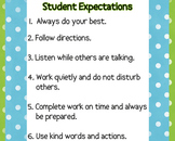 Classroom Rules and Student Expectations