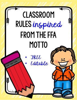 Preview of Classroom Rules inspired by the FFA Motto