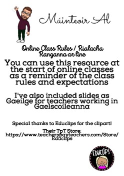 Preview of Classroom Rules for Online Learning