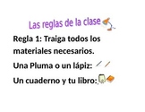 Classroom Rules in Spanish