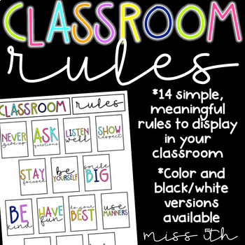 Preview of Classroom Rules or Expectations