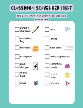 Classroom Scavenger Hunt by Miss Always Wright | TPT