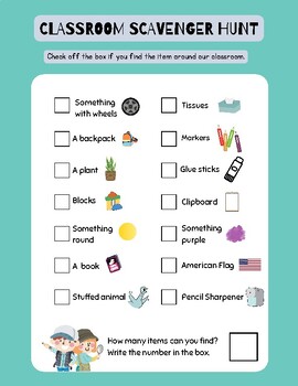 Classroom Scavenger Hunt by Courter's Calm Chaos | TPT