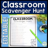 EDITABLE Classroom Scavenger Hunt with Clues | A Fun Back 