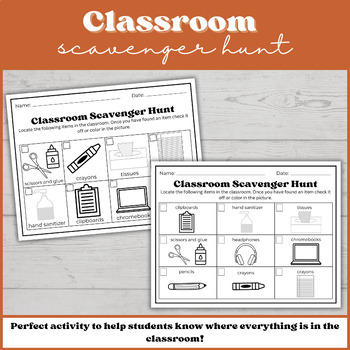 Preview of Back to School | Classroom Scavenger Hunt (Editable on Canva)