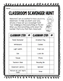 Classroom Scavenger Hunt FREEBIE: Open House & First Day o