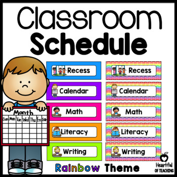 Classroom Schedule by Heartful of Teaching | Teachers Pay Teachers