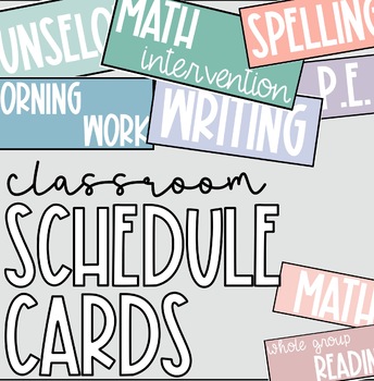 Preview of Classroom Schedule Cards Calm Colors