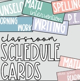 Classroom Schedule Cards Calm Colors