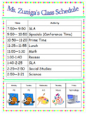 Classroom Schedule Template