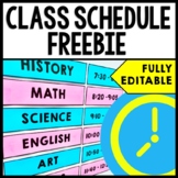 Classroom Schedule and Labels FREEBIE