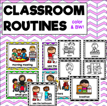 Preview of Classroom Schedule and Routine Visuals for 3K, Preschool, Pre-K & Kindergarten