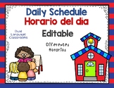 Classroom Schedule in Spanish/English - Dual Language Editable